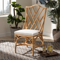 Baxton Studio Sonia-Natural-DC No Arm Baxton Studio Sonia Modern and Contemporary Natural Finished Rattan Dining Chair